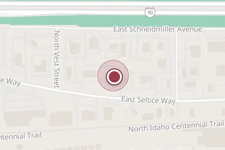 Street map around 1631 E Seltice Way, Post Falls, with a pin at 5in1 Fitness