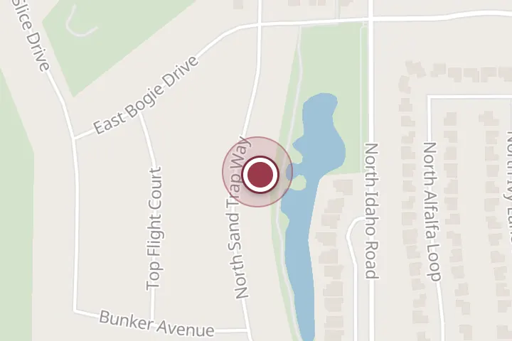 Street map around 2820 N Sand Trap, Post Falls, with a pin at Absent Bound Apparel