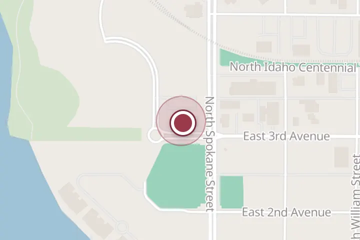 Street map around 151 W 3rd Ste 101, Post Falls, with a pin at Aligned Health (Home of North Idaho Neuropathy)