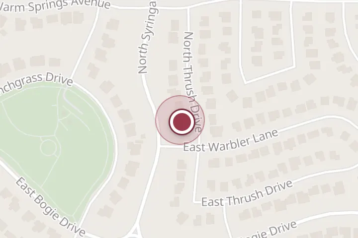 Street map around 2710 Thrush Dr, Post Falls, with a pin at All Mountain Concrete Coatings LLC