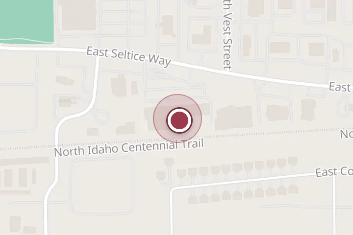 Street map around 1602 E Seltice Way Ste D, Post Falls, with a pin at Allstate Personal Financial Representative: William Moreland