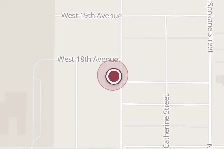 Street map around 1709 N Compton St, Post Falls, with a pin at Alpine Landscape & Maintenance