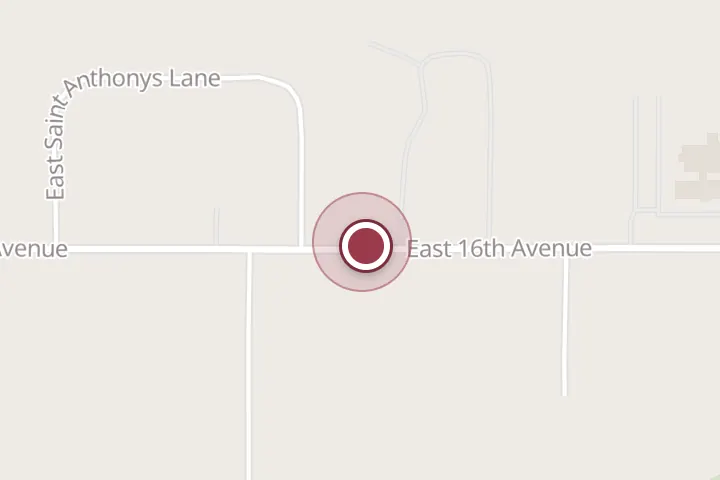 Street map around 4907 E 16th Ave, Post Falls, with a pin at Anderson Auto Repair