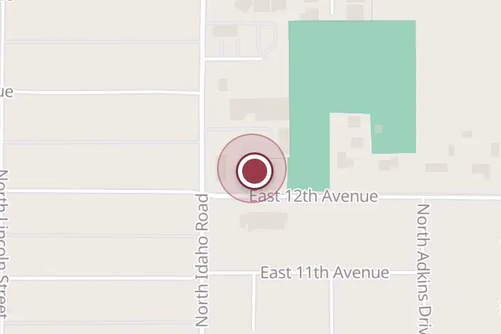 Street map around 1208 N Idaho St Ste 103, Post Falls, with a pin at Andy Cline: Allstate Insurance