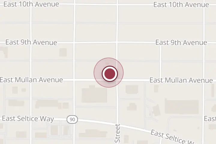 Street map around 311 E Mullan Ave, Post Falls, with a pin at Basin Pacific-Post Falls