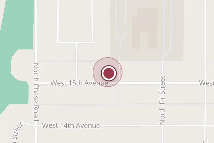 Street map around 606 W 15th Ave, Post Falls, with a pin at Blake's Tree Service LLC