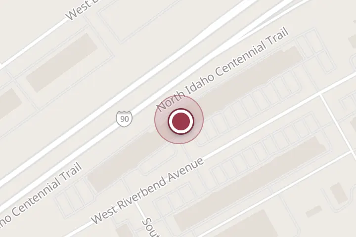 Street map around 4300 W Riverbend Ave, Post Falls, with a pin at BriskHouseBuyers