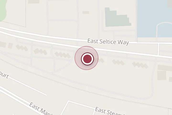Street map around 5320 E Seltice Way, Post Falls, with a pin at Bug Blasters