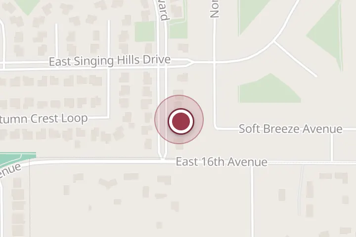 Street map around 1604 Quail Run Blvd, Post Falls, with a pin at Bullet Home Services