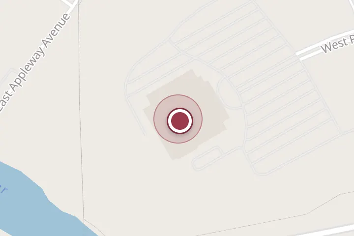 Street map around 101 N Cabela Way, Post Falls, with a pin at Cabela's