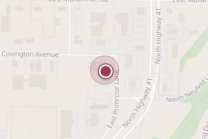 Street map around 4081 E Primrose Ln, Post Falls, with a pin at Caliber Collision