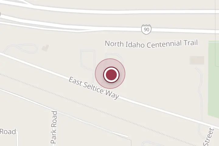 Street map around 4565 E Seltice Way, Post Falls, with a pin at CHOW HOUND