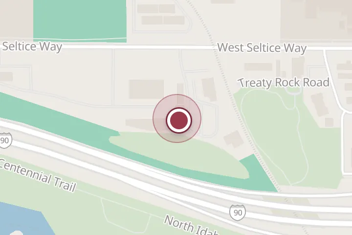 Street map around 418 W Seltice Way, Post Falls, with a pin at Classic Exotic Detailing