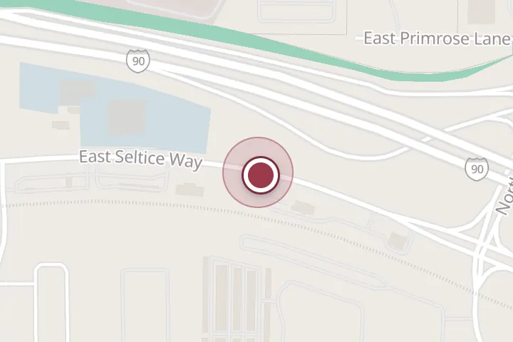 Street map around E Seltice Way, Post Falls, with a pin at Clean Rite Carpet Cleaning