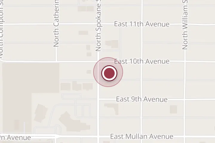 Street map around 920 N Spokane St, Post Falls, with a pin at Comfort Heating, Cooling, Electrical & Plumbing