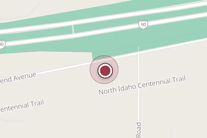 Street map around 2902 W Riverbend Ave, Post Falls, with a pin at Con Air Heating and Air Conditioning