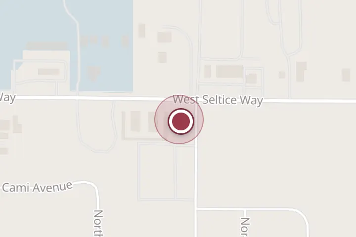 Street map around 2828 W Seltice Way, Post Falls, with a pin at Corby's Bar