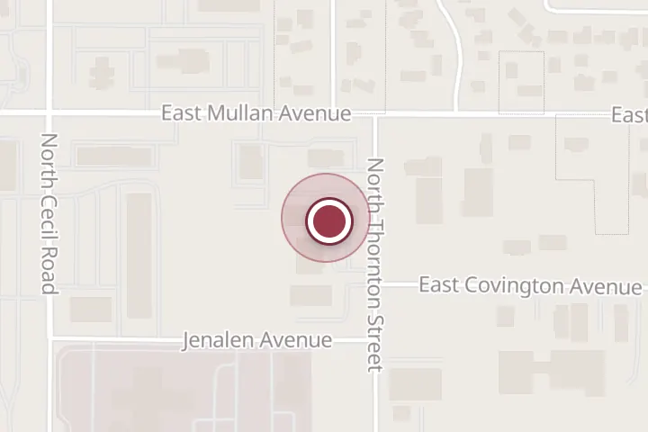 Street map around 761 N Thornton St, Post Falls, with a pin at Cornerstone Inc.