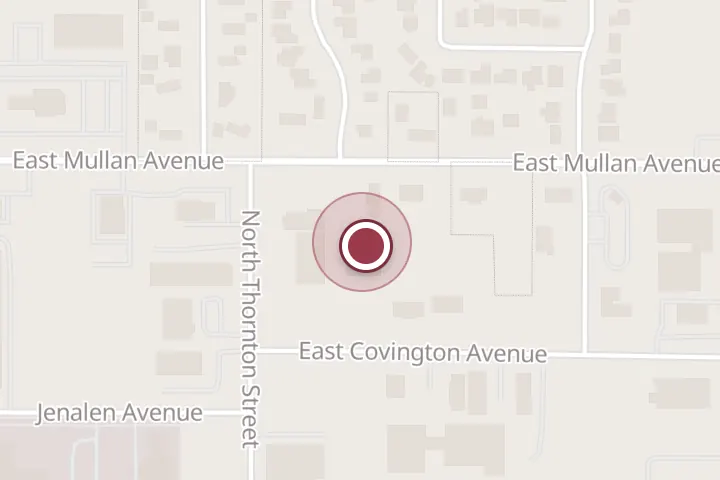 Street map around 3572 E Mullan Ave, Post Falls, with a pin at Crash Champions Collision Repair Post Falls