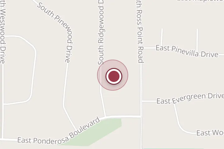 Street map around 309 S Ridgewood Dr, Post Falls, with a pin at Crazy Clean Carpet Cleaning And Restoration