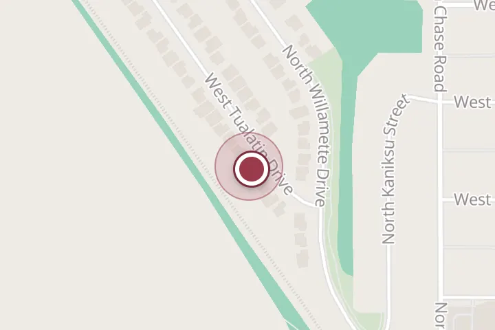 Street map around 1376 W Tualatin Dr, Post Falls, with a pin at D & S Floor Covering