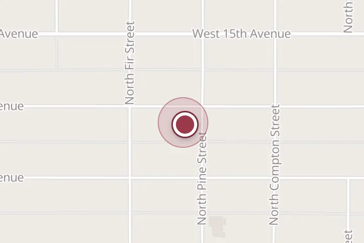 Street map around 403 W 14th Ave, Post Falls, with a pin at Dent Viking - Paintless Dent Repair