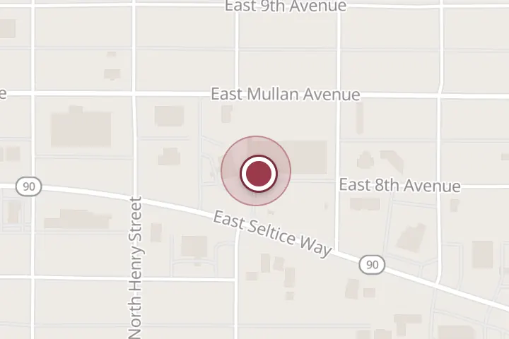 Street map around 503 E Seltice Way, Post Falls, with a pin at Devine Hair Design