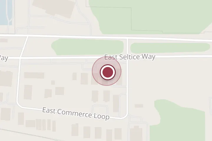 Street map around 6240 E Seltice Way Ste A, Post Falls, with a pin at DOMA Coffee Roasting Company