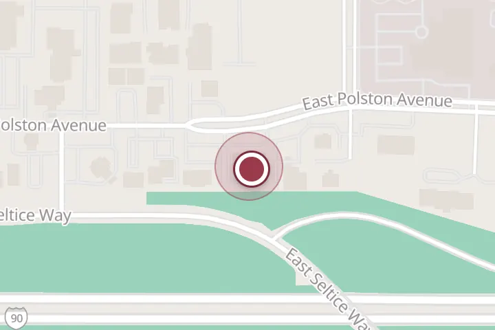 Street map around 1160 E Polston Ave Ste B, Post Falls, with a pin at Dr. Douglas P. Mcinnis