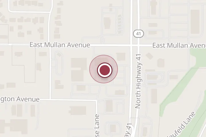 Street map around 3904 E Mullan Ave Ste C, Post Falls, with a pin at Dr. Matthan Wheeler