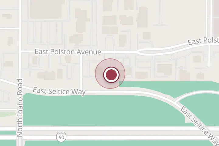 Street map around 1109 E Polston Ave, Post Falls, with a pin at Dr. Scott Elliott