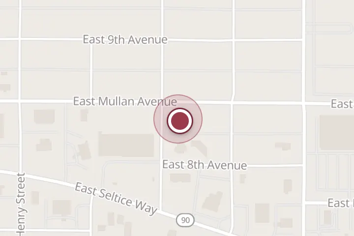 Street map around 804 N Lincoln St, Post Falls, with a pin at DUSTIN TOP STYLE BARBER