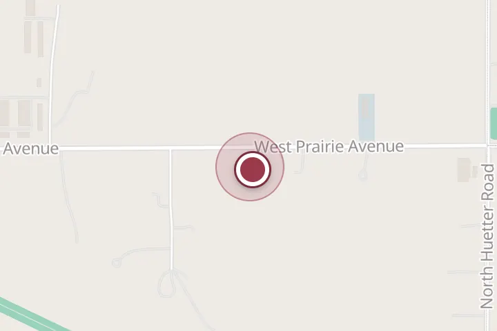 Street map around 5362 W Prairie Ave, Post Falls, with a pin at Eakins Forestry Services LLC