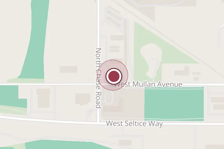 Street map around 710 W Mullan Ave, Post Falls, with a pin at Elder Beauty Essentials & Esthetics