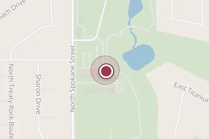 Street map around 3200 N Spokane St, Post Falls, with a pin at Emma's