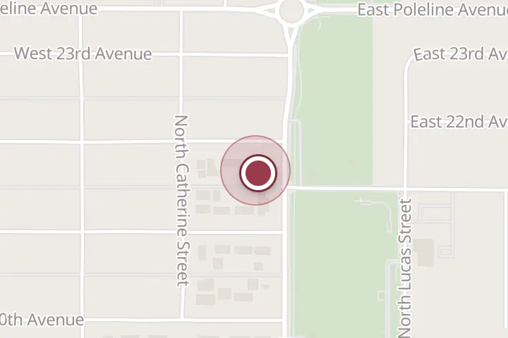 Street map around 2107 N Spokane St A, Post Falls, with a pin at Endurance Lawn Care