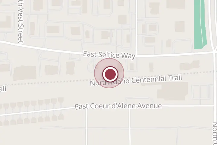 Street map around 1704 E Seltice Way, Post Falls, with a pin at Exotic Pet Services