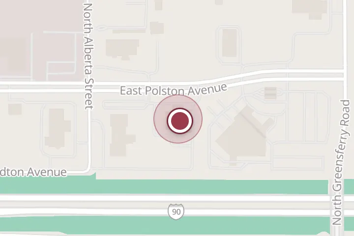 Street map around 1800 E Polston Ave, Post Falls, with a pin at Findlay Jeep Superstore