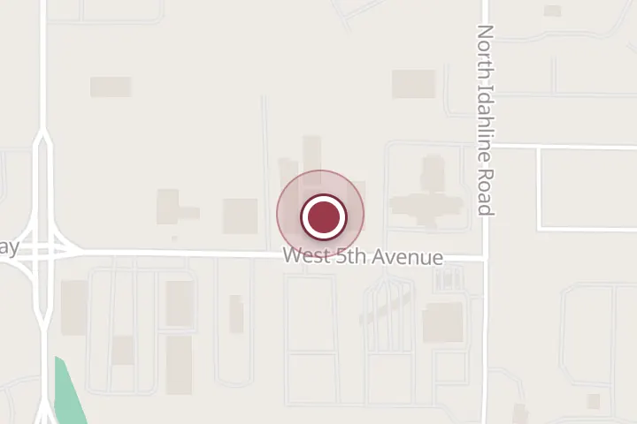 Street map around 3751 W 5th Ave Unit 2C, Post Falls, with a pin at Finney Heating and Cooling L.L.C.