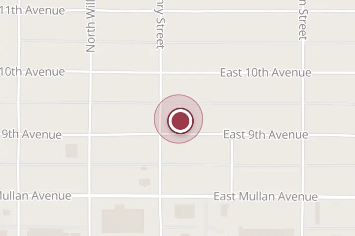 Street map around 403 E 9th Ave, Post Falls, with a pin at Free Fellers