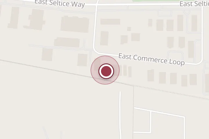 Street map around 6020 E Commerce Loop, Post Falls, with a pin at Frontline CrossFit