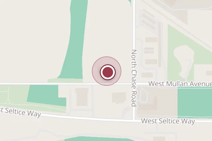 Street map around 808 W Mullan Ave, Post Falls, with a pin at Garage Door Center Inc.