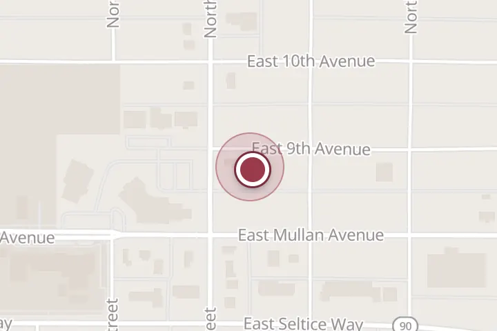 Street map around 830 N Spokane St #2, Post Falls, with a pin at Gathered