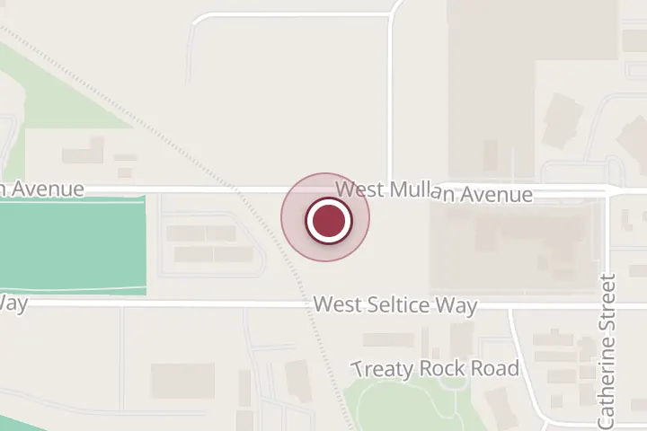 Street map around 307 W Mullan Ave, Post Falls, with a pin at Glenrose Service Inc