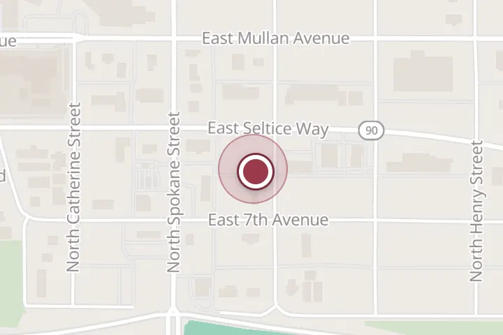 Street map around 112 E Seltice Way Ste B, Post Falls, with a pin at Golden Salon
