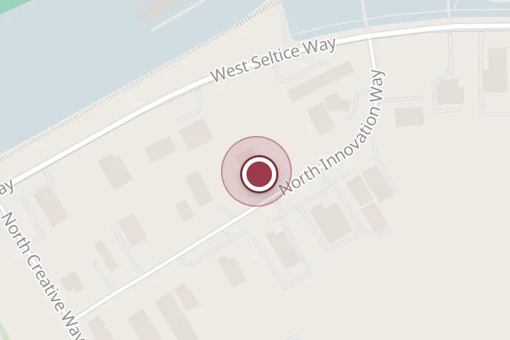 Street map around 1036 N Innovation Wy, Post Falls, with a pin at Gorton Siding and Remodels