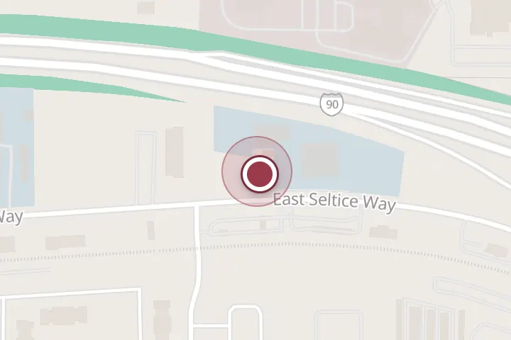 Street map around 3273 E Seltice Way, Post Falls, with a pin at Grease Monkey