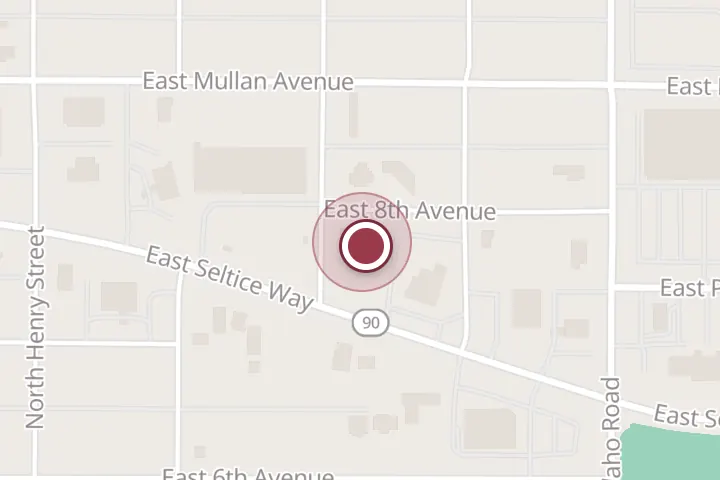 Street map around 601 E Seltice Way Ste 1B, Post Falls, with a pin at Hakuna Matata Moving