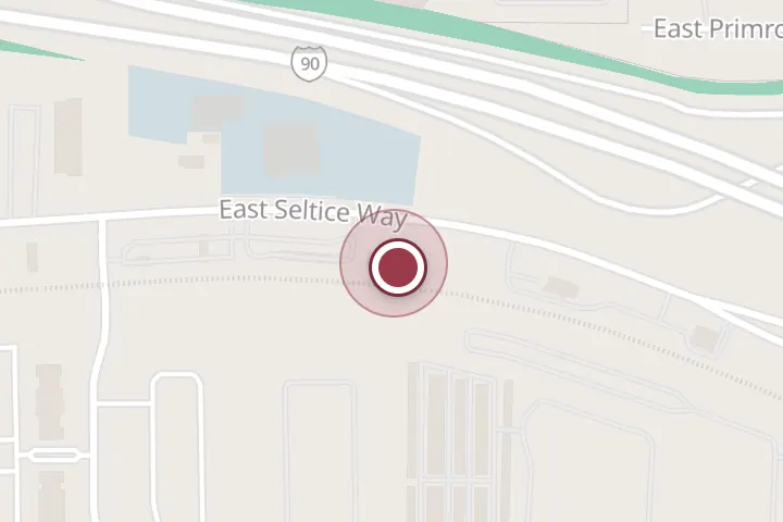 Street map around 3430 E Seltice Way, Post Falls, with a pin at Huckleberry Thicket home of Larchwood Farms
