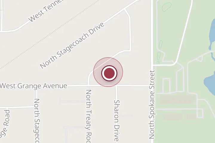 Street map around 3274 Treaty Rock Blvd, Post Falls, with a pin at Idaho Pro Remodelers